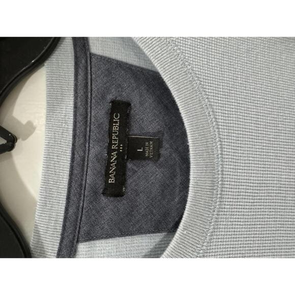 Banana Republic Baby Blue Waffle Knit Long Sleeve Oversized Pullover- Size Large - Picture 3 of 7